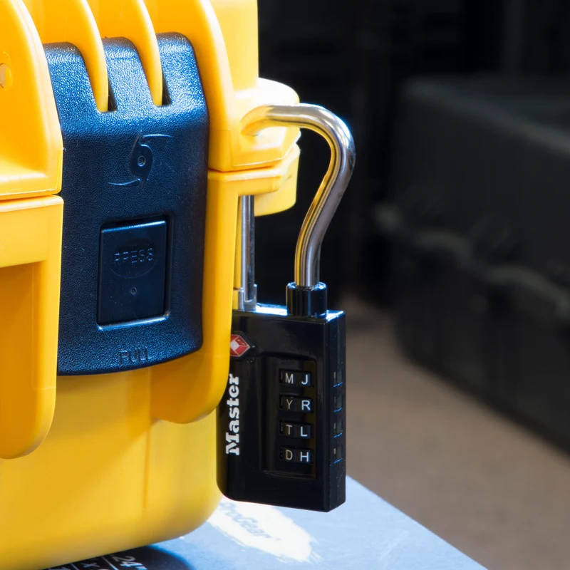 35mm wide set your own combination TSA Approved luggage padlock with extended reach shackle