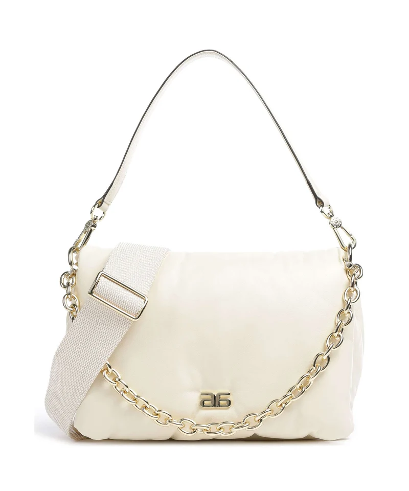 Abro Piuma Lucido Puffer Bolso de hombro milk