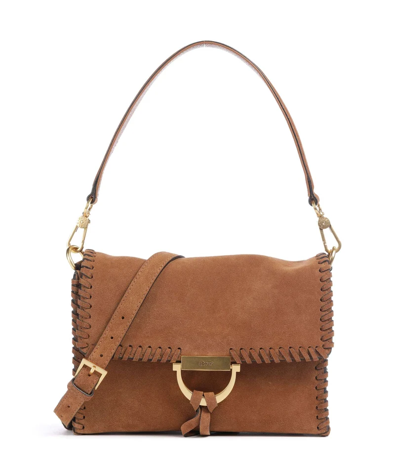 Abro Suede Temi Stitch Bolso de hombro cuoio