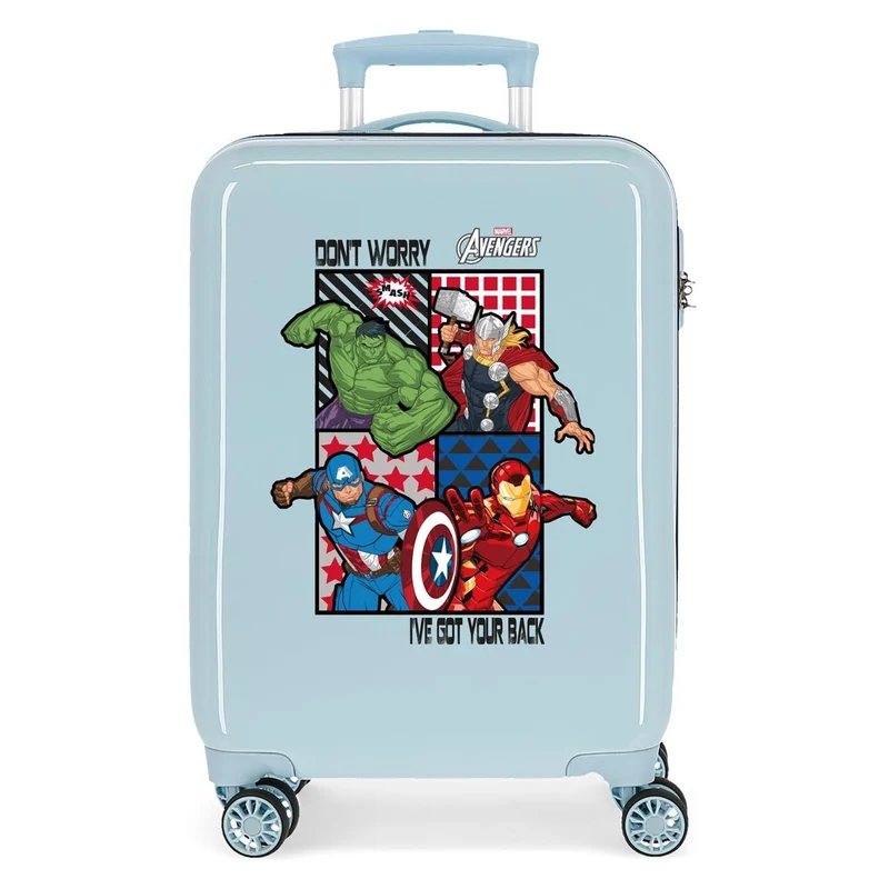 MALETA CABINA ALL AVENGERS AZUL CLARO