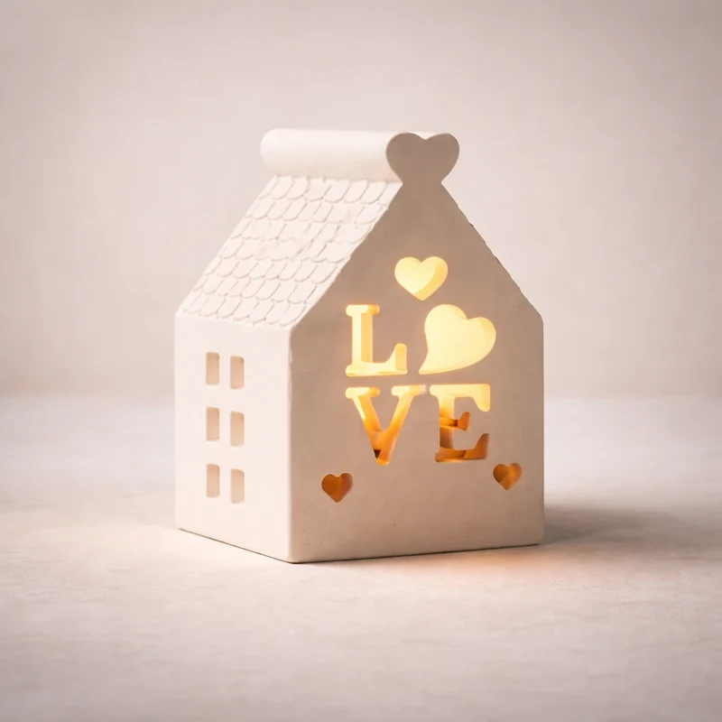 Porta vela casa love (Molde de silicona)