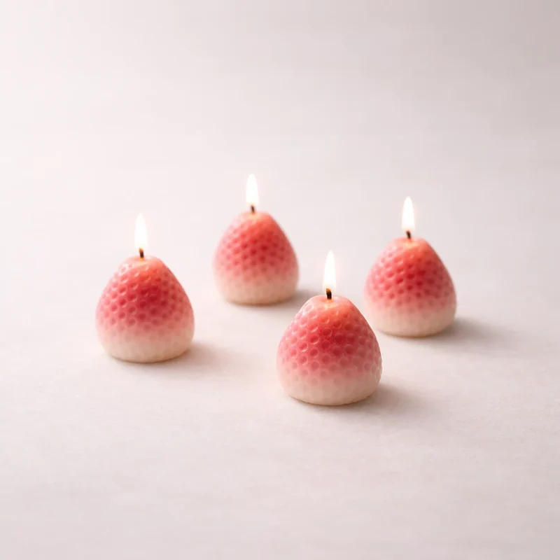 Frutillas x 4 (molde de silicona)