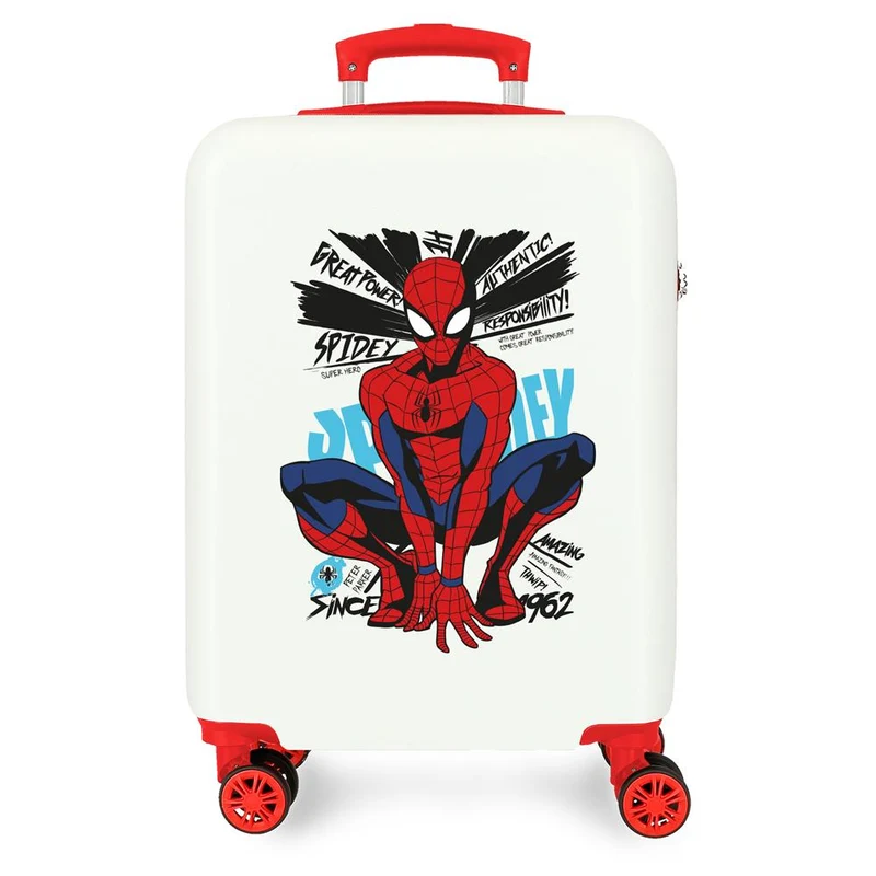 TROLLEY ABS 55CM.4R. SPIDERMAN AMAZING BLANCO-ROJO C.100