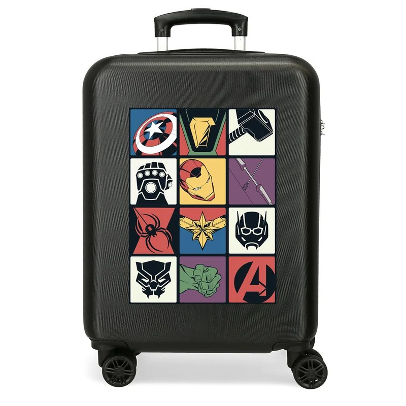 TROLLEY ABS 55CM.4R. AVENGERS ICONS NEGRO C.100