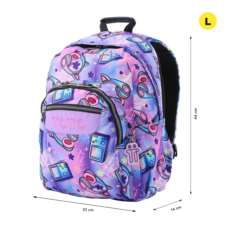 TOTTO Mochila escolar adaptable a carro Meowsica 4QH - Acuareles