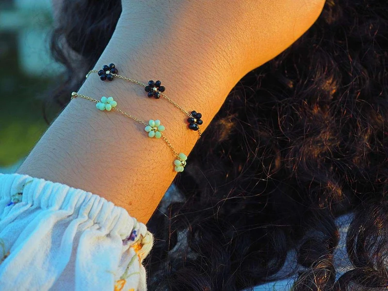 Pack de Dos pulseras en acero con flores de KEMO