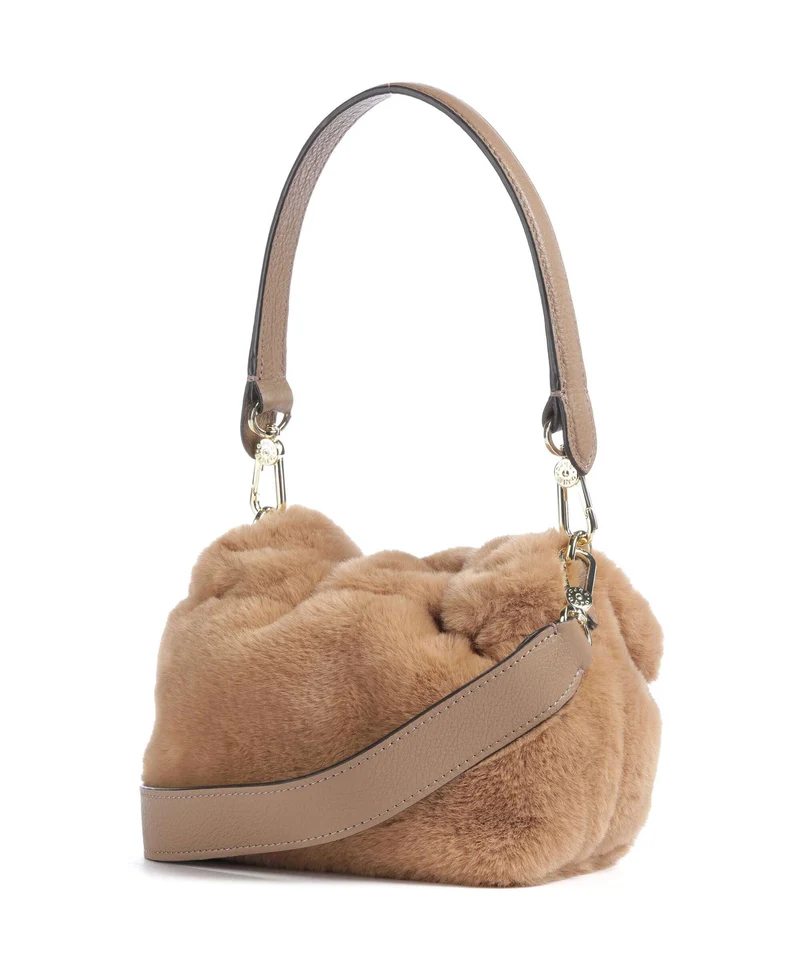 Abro Eco Fur Temi Small Bolso de hombro cappuccino