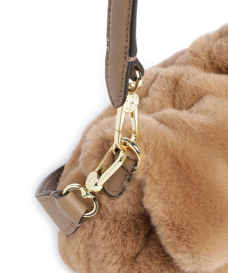 Abro Eco Fur Temi Small Bolso de hombro cappuccino