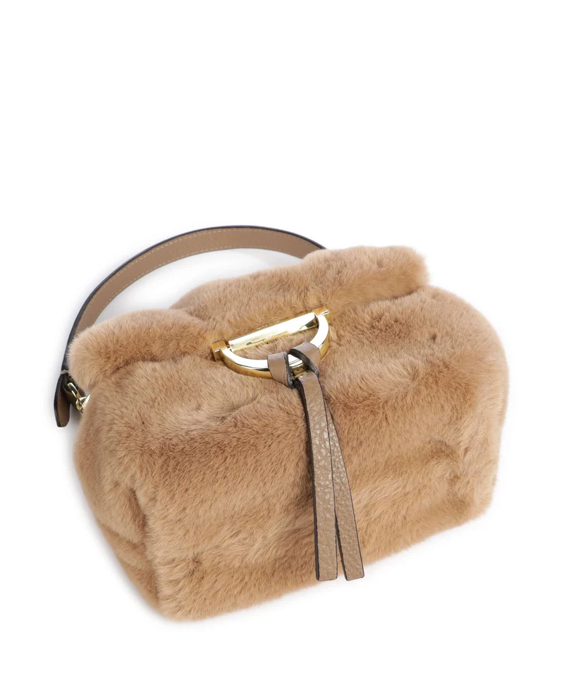Abro Eco Fur Temi Small Bolso de hombro cappuccino