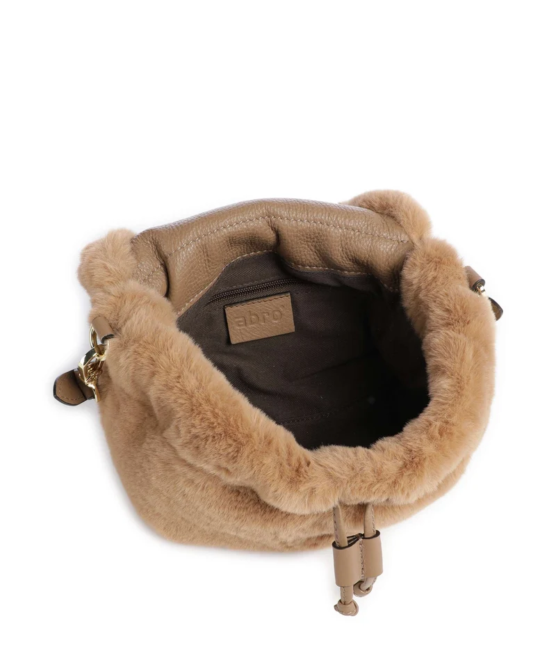 Abro Eco Fur Temi Small Bolso de hombro cappuccino