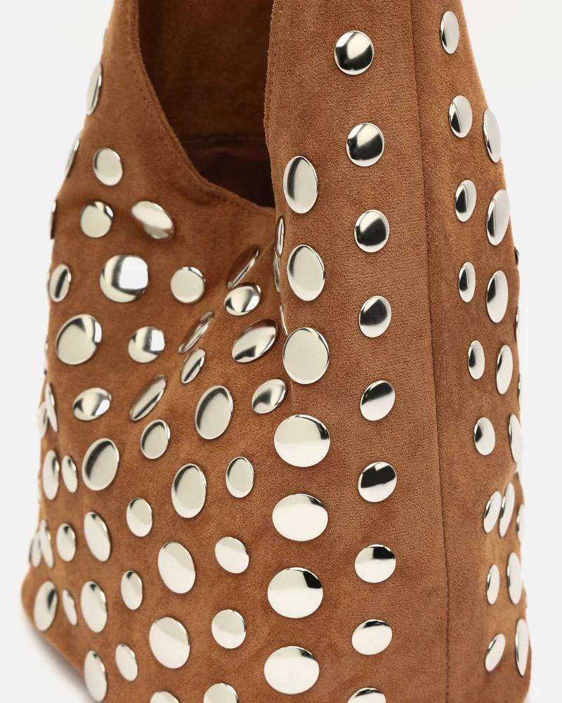Tudi bolso de hombro pequeño efecto ante con tachas ED.
