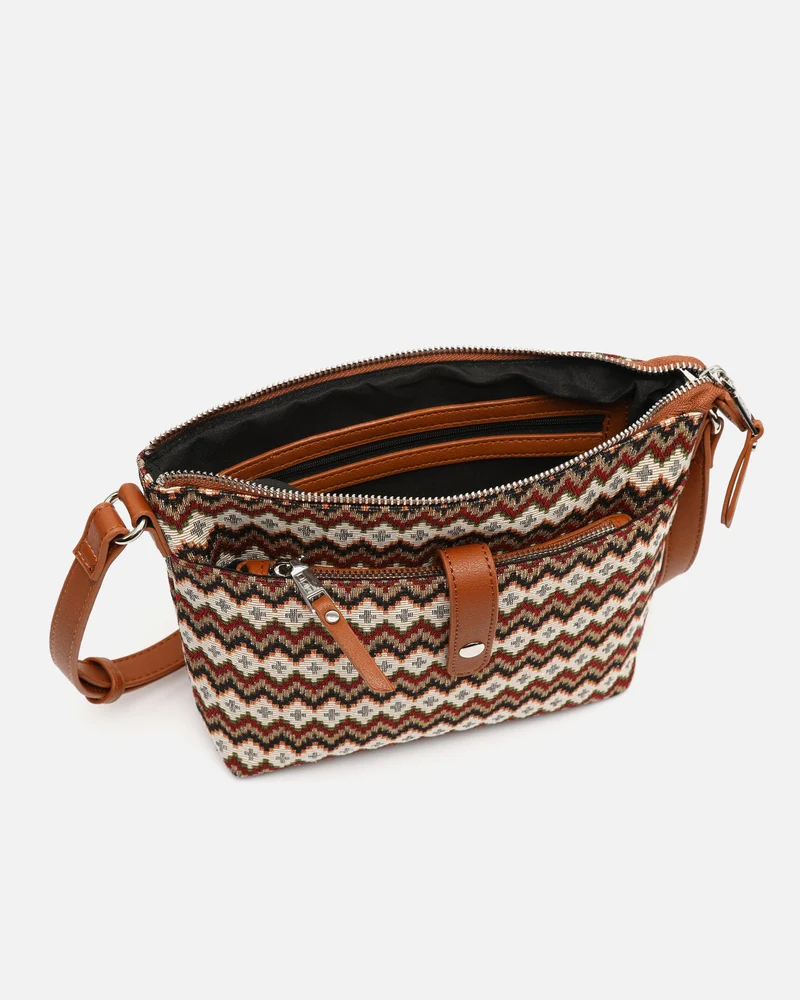 Penji bolso bandolera pequeño con estampado jacquard y neceser pequeño ED.