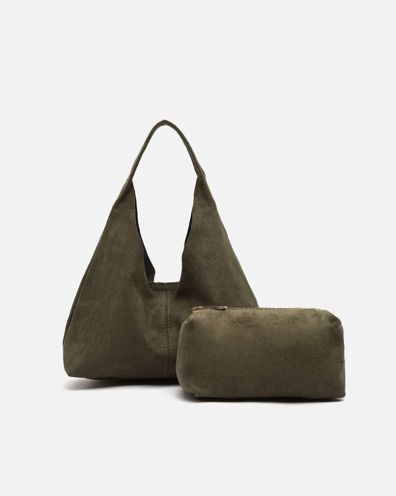 Pologito-1 bolso hobo de mano mini efecto ante con neceser