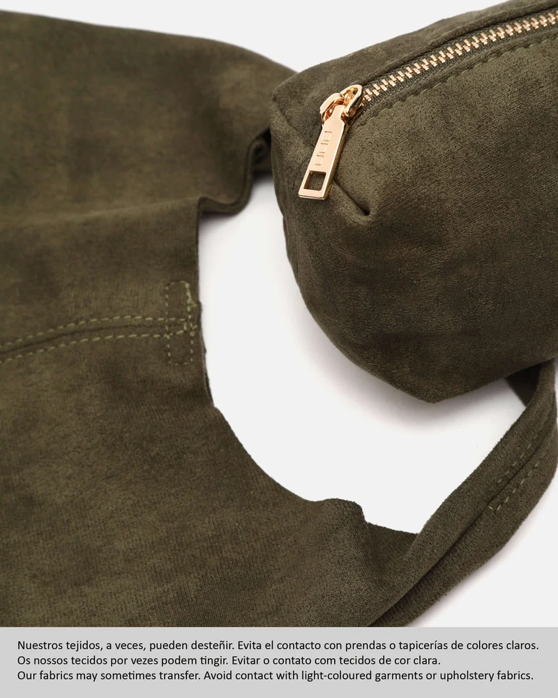 Pologito-1 bolso hobo de mano mini efecto ante con neceser