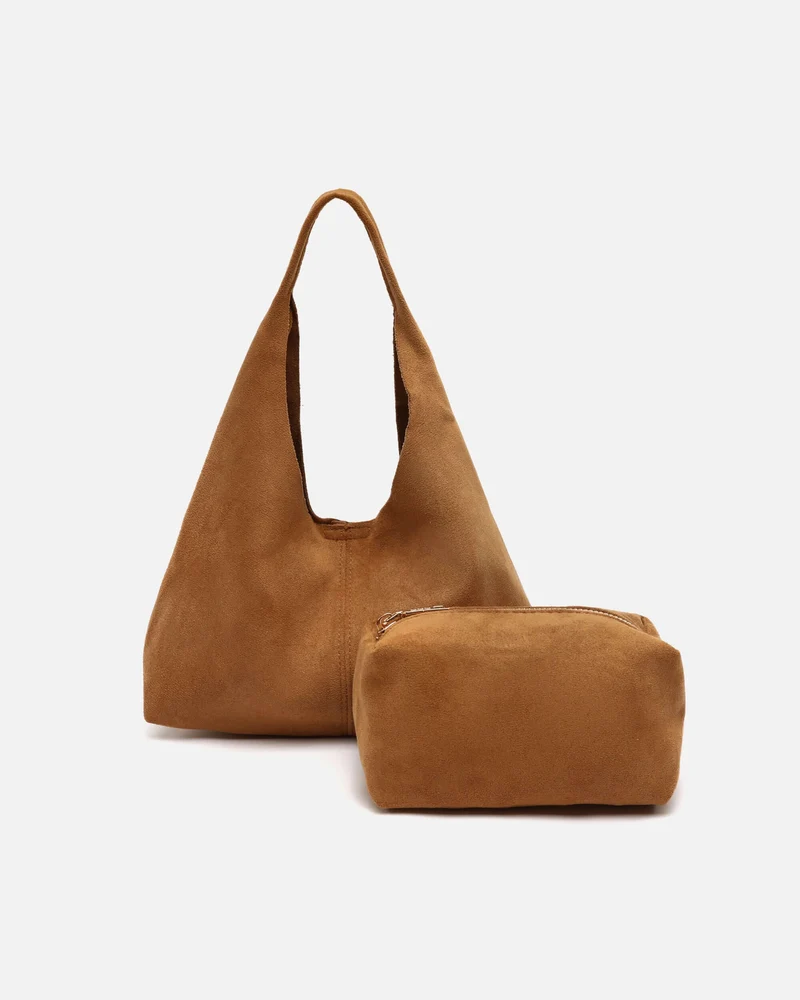 Pologito-1 bolso hobo de mano mini efecto ante con neceser