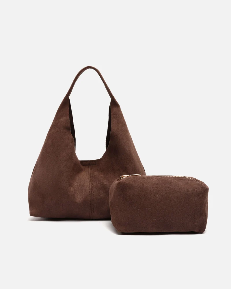 Pologito-1 bolso hobo de mano mini efecto ante con neceser