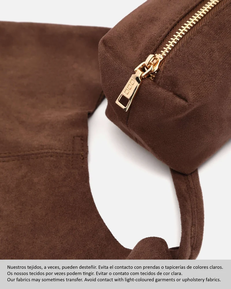 Pologito-1 bolso hobo de mano mini efecto ante con neceser