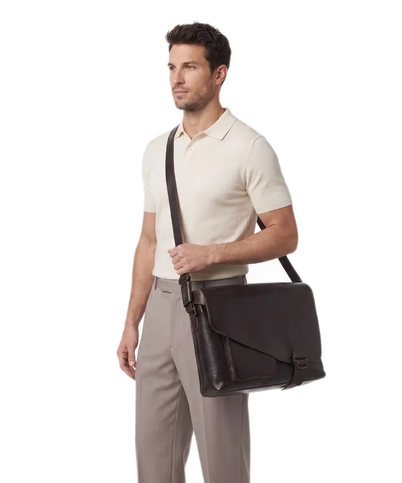 Aunts & Uncles Heritage Big Judd Bolso de mensajero dark brown