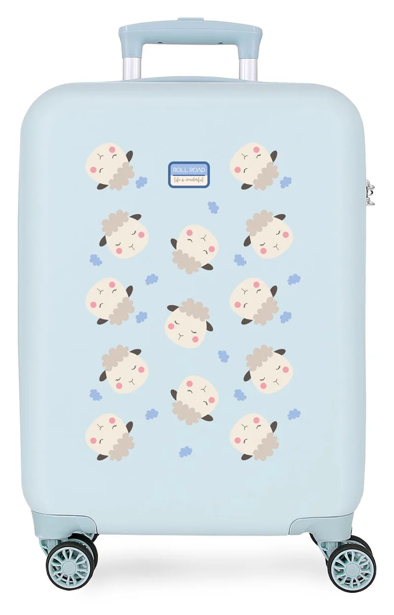 4191111 TROLLEY ABS 55CM. 4R. RR BABY PETS SHEEPS AZUL CLARO