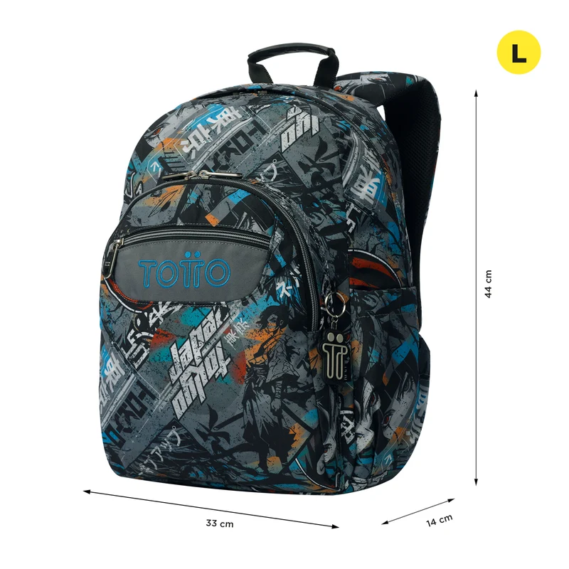 TOTTO Mochila escolar adaptable a carro Okubo 7YL - Acuareles