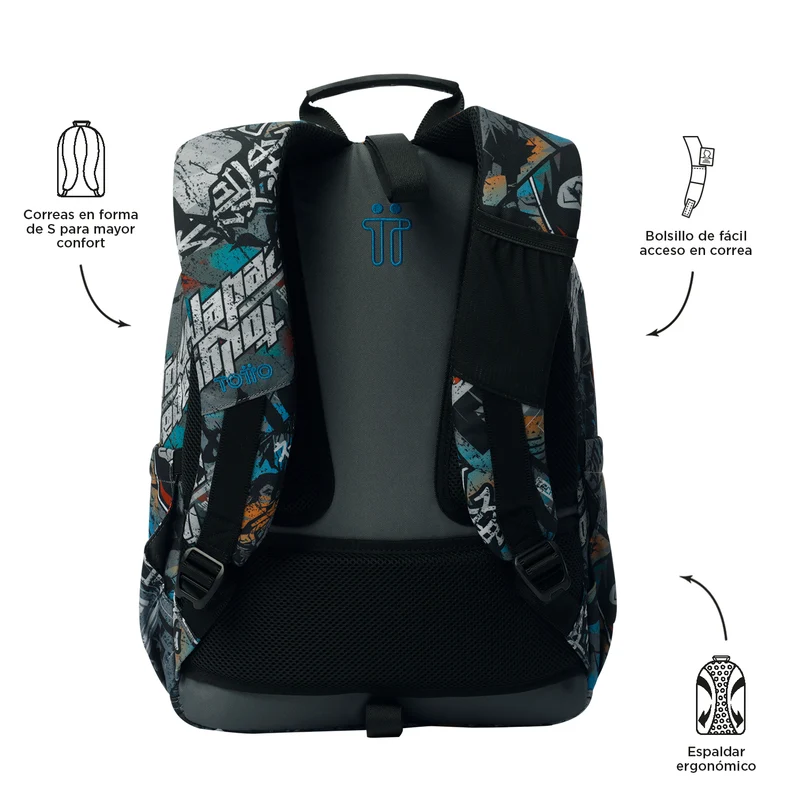 TOTTO Mochila escolar adaptable a carro Okubo 7YL - Acuareles