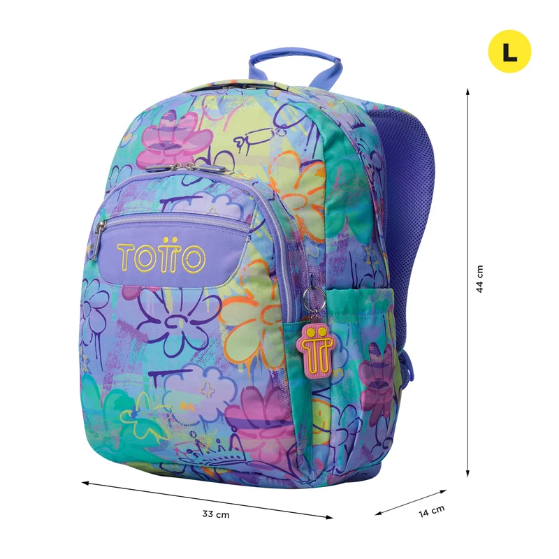 TOTTO Mochila escolar adaptable a carro Grafily 5Q8- Acuareles