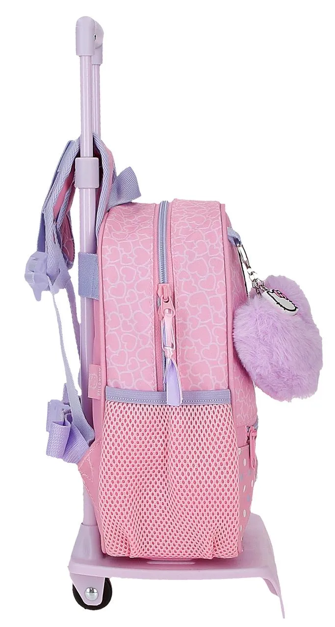 20321T1 MOCHILA ADAP. 25CM. C/CARRO. HELLO KITTY HEARTS & DO