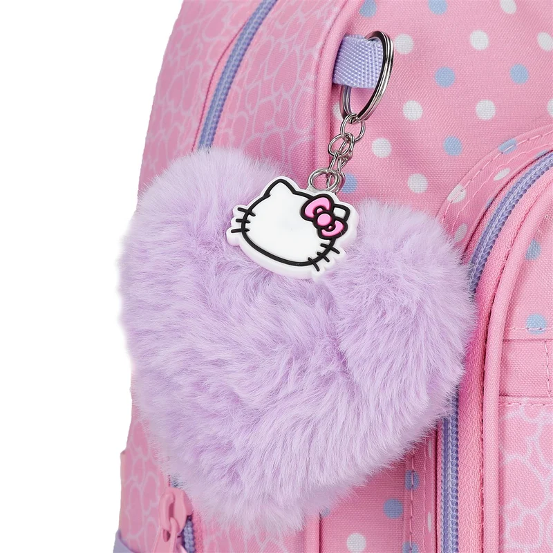 20321T1 MOCHILA ADAP. 25CM. C/CARRO. HELLO KITTY HEARTS & DO