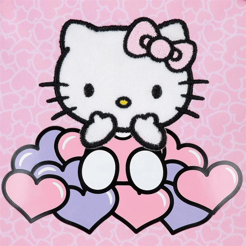 20321T1 MOCHILA ADAP. 25CM. C/CARRO. HELLO KITTY HEARTS & DO