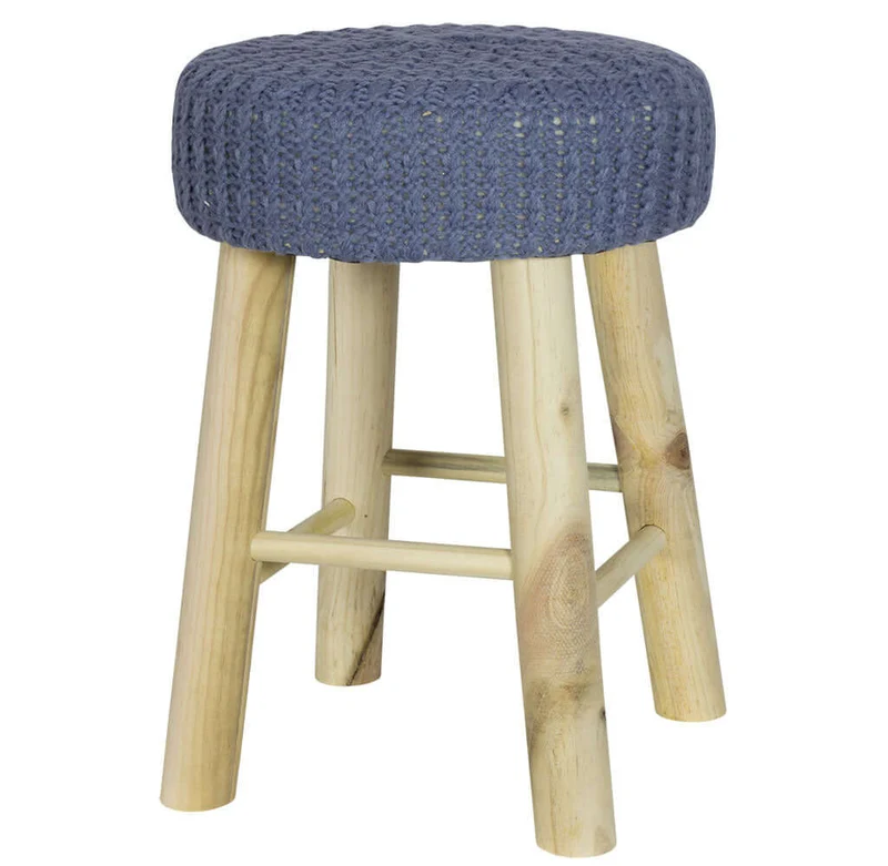 Hocker gestrickt / Farbe blau / VE-2