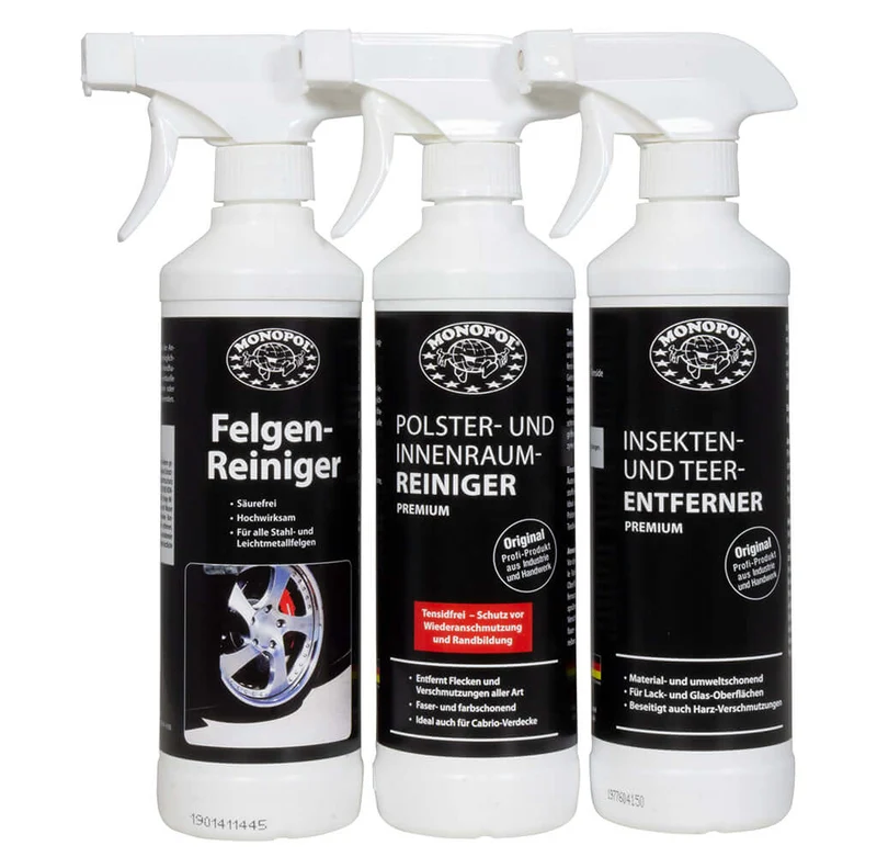 Reinigerset 3tlg für Kfz, je 500ml, VE-8