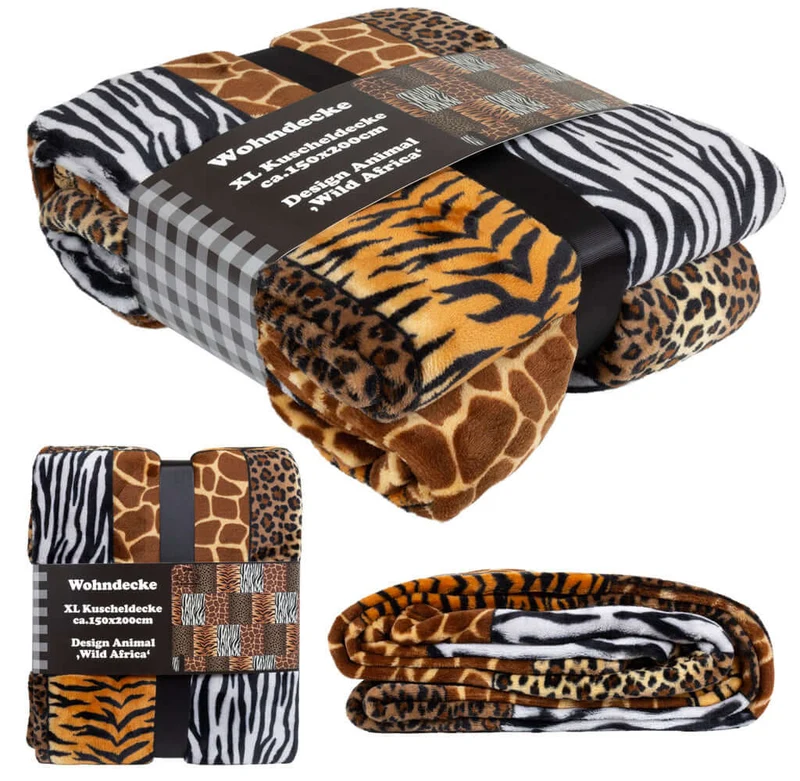 Wohndecke 150x200cm Motiv Animal, VE-16