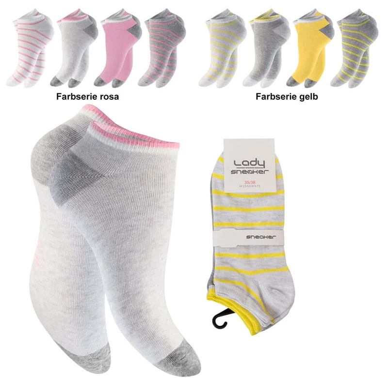 Damen-Sneaker 4er-Pack, Farbmix, VE-30