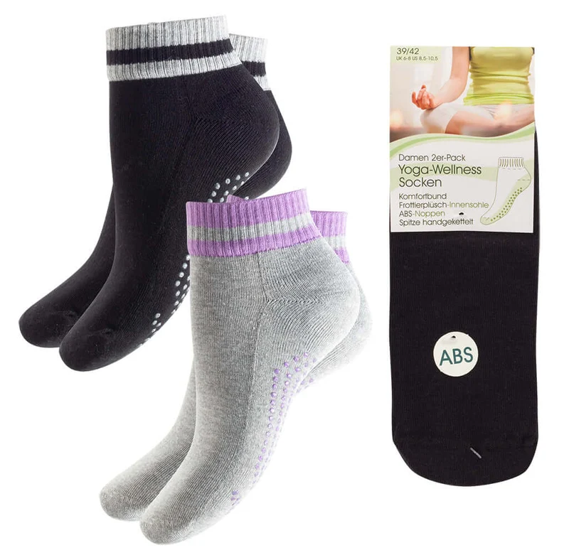 Damen Yogasocken, 2er Pack, Farbmix, VE-30