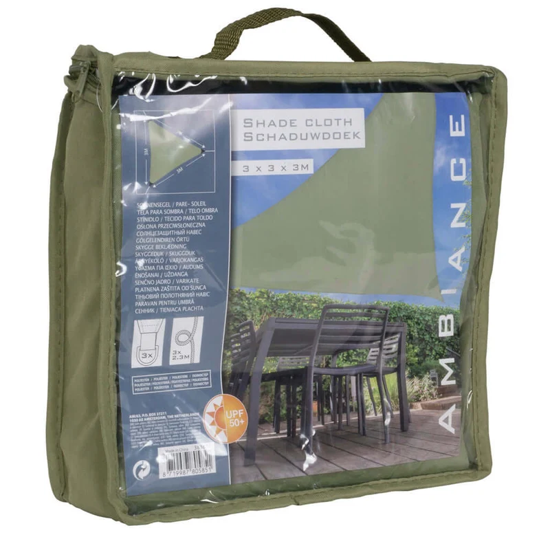 Dreieck-Sonnensegel 3x3x3m, Farbe olivgrün, VE-8
