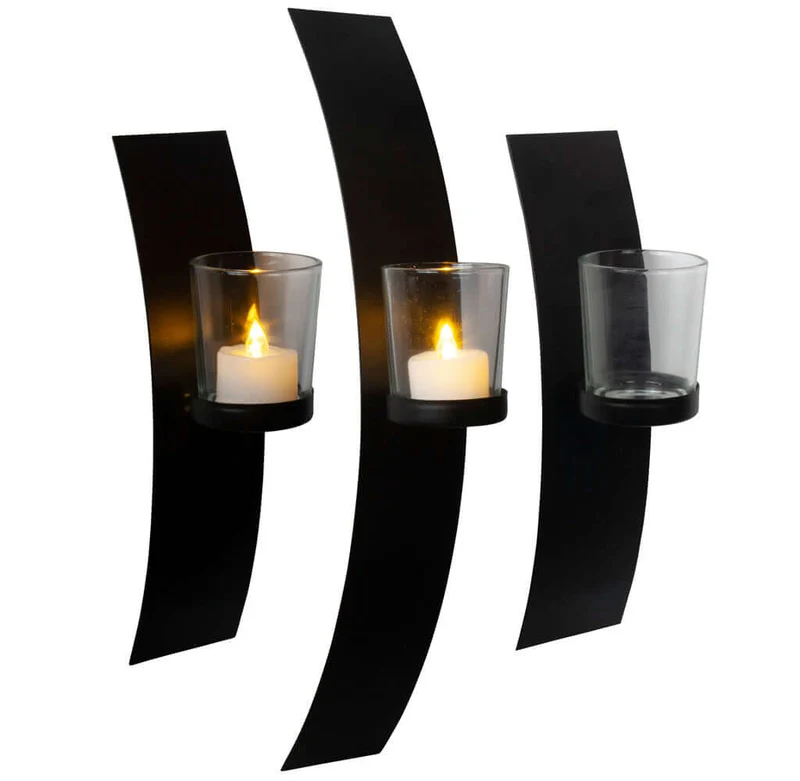 Wandkerzenhalter 3er Set, 40x9x6cm /24x9x6cm VE-8
