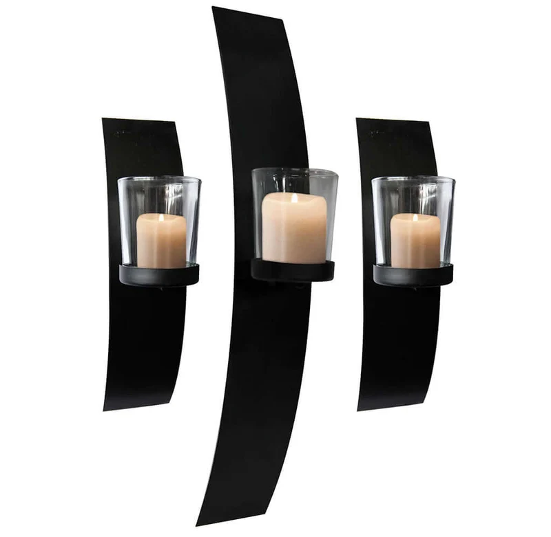 Wandkerzenhalter 3er Set, 40x9x6cm /24x9x6cm VE-8