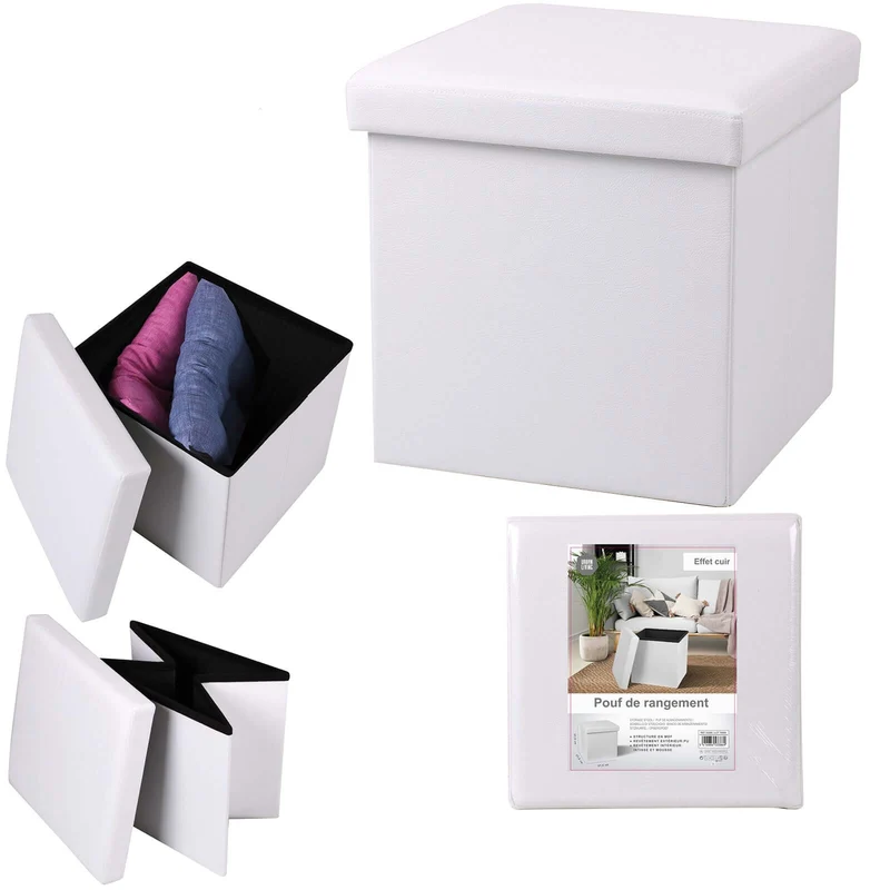 Faltbare Sitzbox Würfel, Farbe weiss, VE-4