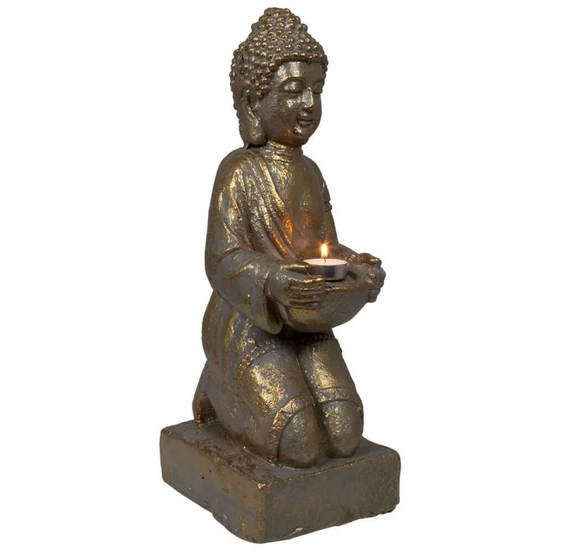 Buddha Knieend, Farbe bronze, 14,5x16x42,5cm, VE-6
