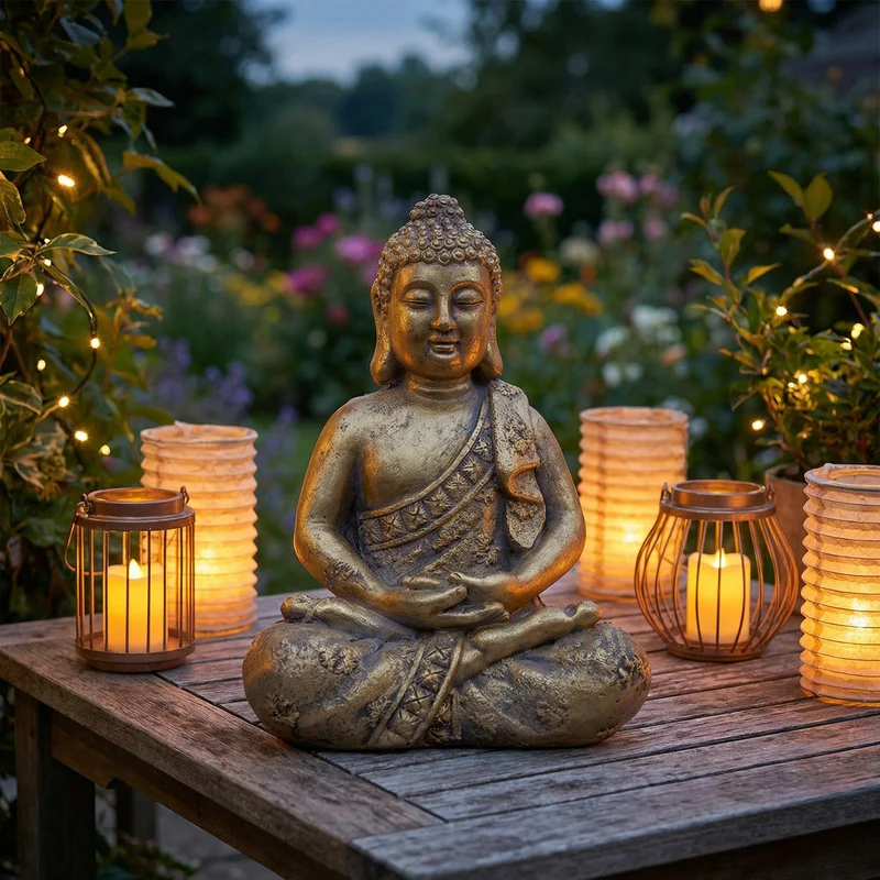 Buddha Sitzend, Farbe bronze, 27x18x37cm, VE-4