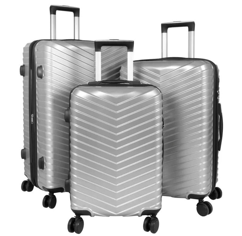 Poly-ABS Kofferset 3tlg 'Meran' silber