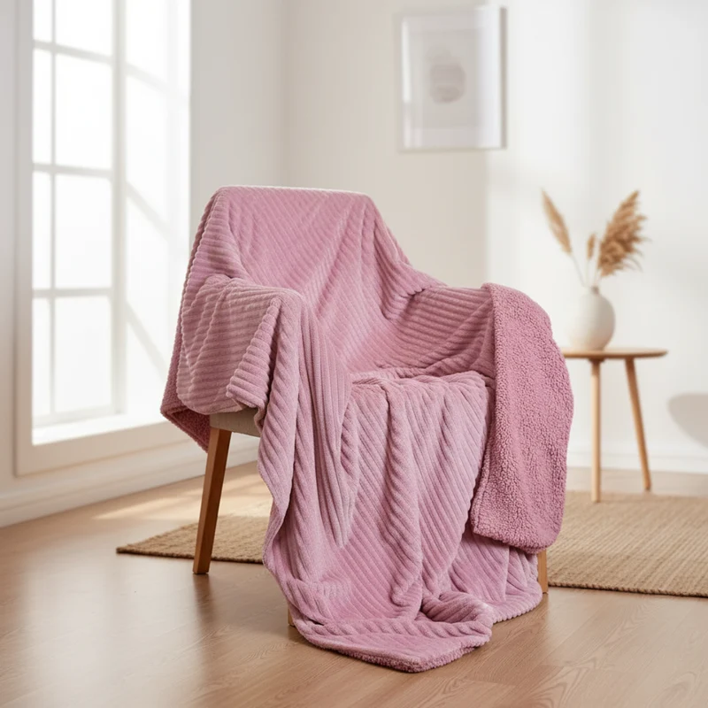 Wohndecke 150x200cm Cordoptik altrosa, VE-8