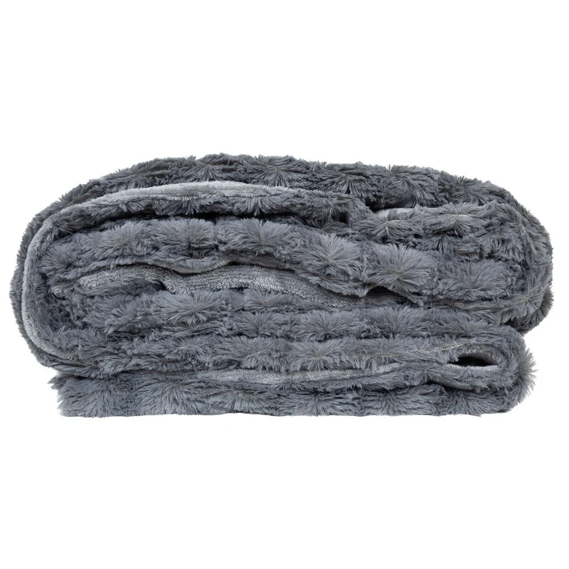 Wohndecke Kanin mit Flanell grau 150x200cm, VE-8