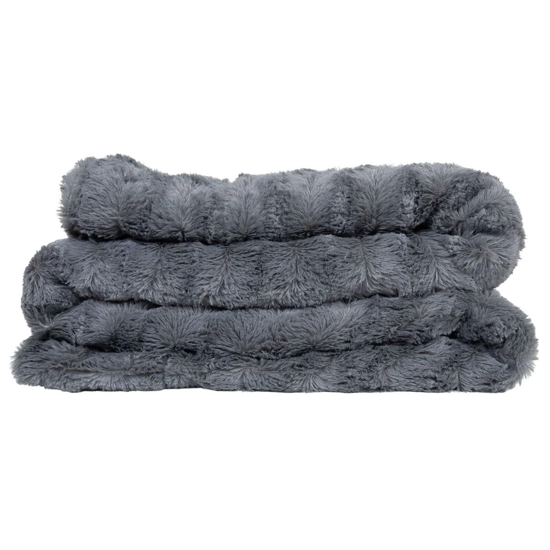 Wohndecke Kanin mit Flanell grau 150x200cm, VE-8