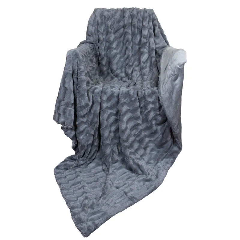 Wohndecke Kanin mit Flanell grau 150x200cm, VE-8
