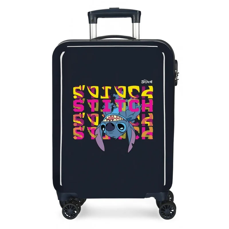Maleta de cabina rígida Stitch Face down 55 cm marino