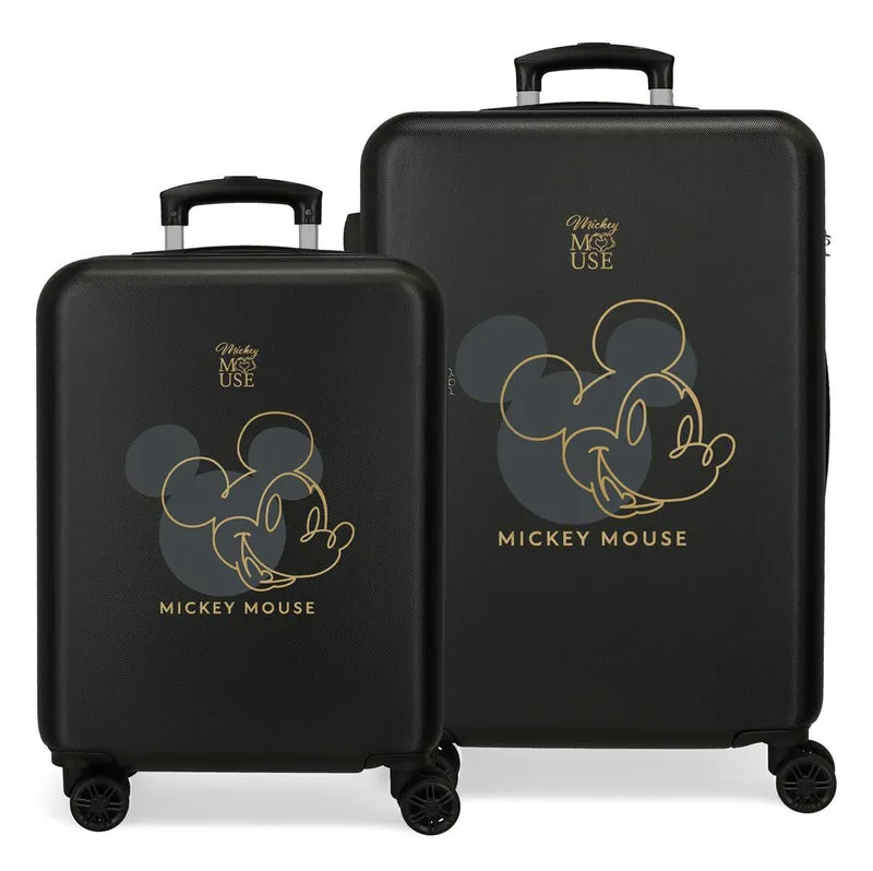 3471422 SET/2 TROLLEY ABS 55-65CM. 4R. MICKEY OUTLINE NEGRO