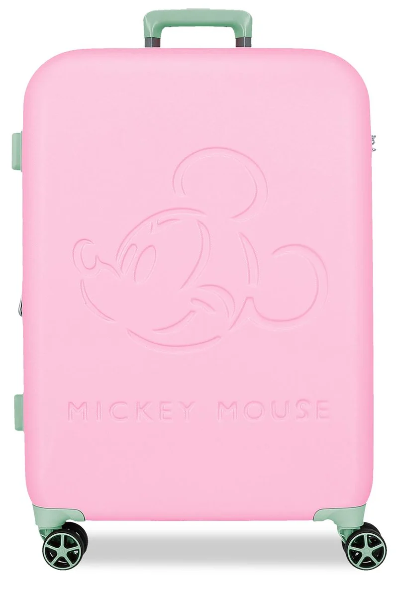 5439222 TROLLEY ABS 65CM. 4R. MICKEY CRAZY TRIP ROSA