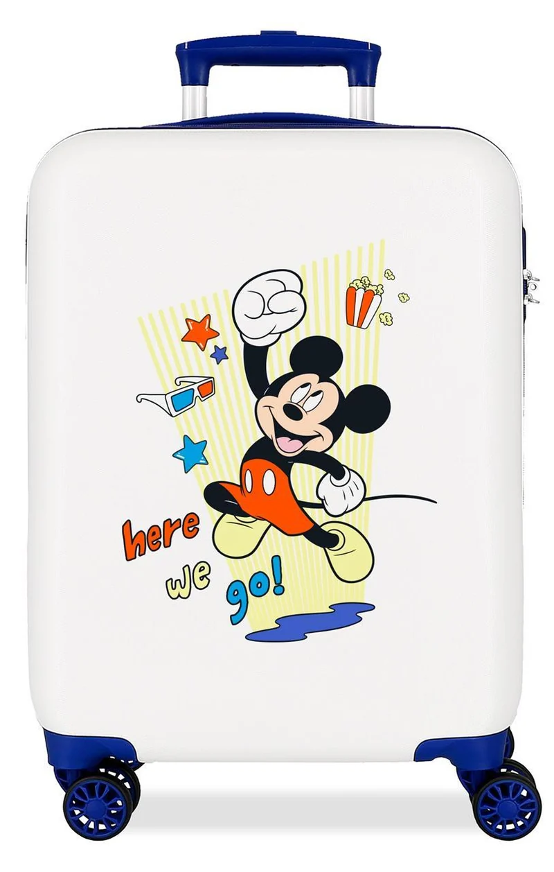 4771145 TROLLEY ABS 55CM.4R. MICKEY HERE WE GO BLANCO