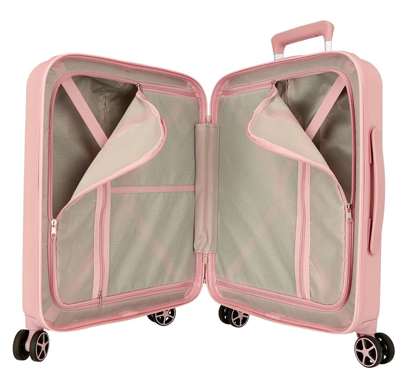 3739328 TROLLEY ABS 55CM.4R. MICKEY & MINNIE KISSES NUDE